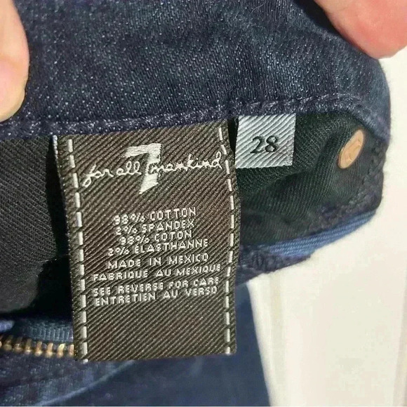 7 For All Mankind Standard Fit Straight Leg Jeans Dark Wash Denim size 28. Tall - Picture 7 of 12